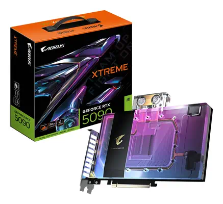 AORUS GeForce RTX 5090 XTREME WATERFORCE WB 32G Carte Graphique - 32 Go GDDR7, 512 bits, PCI-E 5.0,  - Gigabyte - Carte graphique - visuel 1