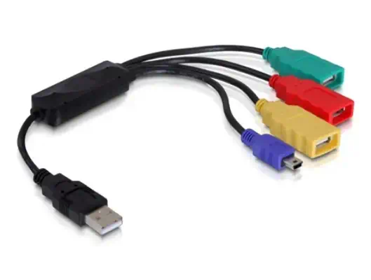 DeLOCK 61724 hub & concentrateur 480 Mbit/s Noir - Switchs et Hubs - visuel 1