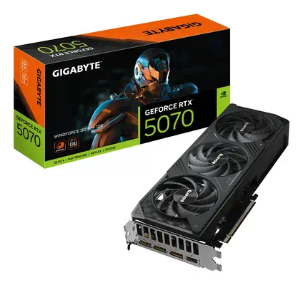 GeForce RTX 5070 WINDFORCE OC SFF 12G Carte Graphique - 12Go GDDR7, 192 bits, PCI-E 5.0, 2542 MHz Co - Gigabyte - Carte graphique - visuel 1