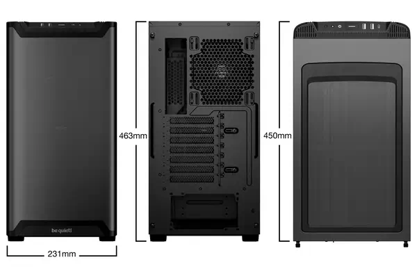 Pure Base 501 Noir | Boîtier PC vitré , Mini ATX / Micro ATX / ATX, 2 ventilateurs Pure Wings 3 140  - be quiet! - Boitier - visuel 2