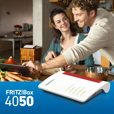 Box 4050 routeur sans fil Gigabit Ethernet Bi-bande (2,4 GHz / 5 GHz) Noir, Blanc - FRITZ! - Routeur - visuel 3
