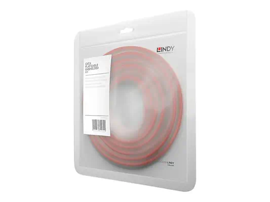 LINDY Cat.6 U/UTP Flat Cable 1m Red - Lindy - Câble RJ et Fibre optique - visuel 1