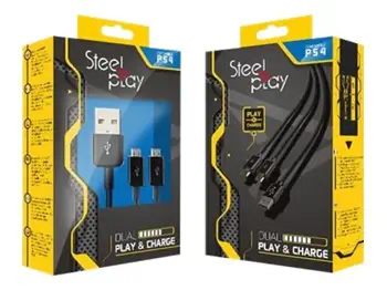 Livraison gratuite LEXIP X STEELPLAY Cable Dual Play & Charge Pour Manettes Noir PS4