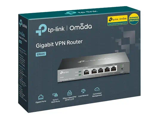 TP-LINK ER605 GLAN Multi WAN VPN router GE WAN Port + 3xGE WAN/LAN Ports + GE LAN Port Omada SDN - TP-Link - Routeur - visuel 1