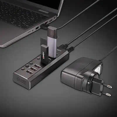 Lindy Hub USB 3.0 4 ports avec 3 ports Quick Charge 3.0 - Switchs et Hubs - visuel 5