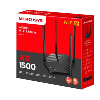 Mercusys MR60X routeur sans fil Gigabit Ethernet Bi-bande (2,4 GHz / 5 GHz) Noir - Routeur - visuel 5