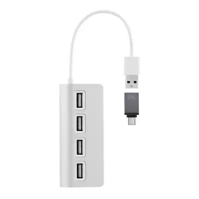 T'nB HUBSLIM4 USB 2.0 480 Mbit/s Blanc - T'NB - Switchs et Hubs - visuel 1