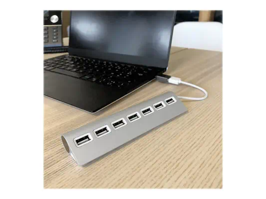 TNB Selfpowered 7Port USB Hub Refined Aluminum Design 7 USB 2.0 Ports - T'NB - Switchs et Hubs - visuel 1