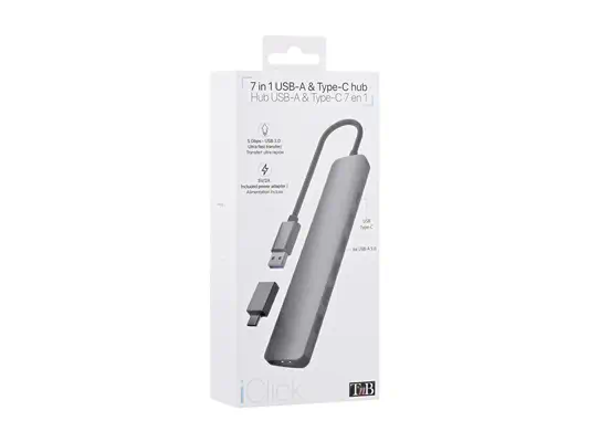 TNB Selfpowered 7Port USB Hub Refined Aluminum Design 7 USB 2.0 Ports - T'NB - Switchs et Hubs - visuel 10