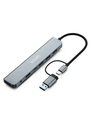 Urban Factory MHC70UF station d'accueil Avec fil USB 3.2 Gen 1 (3.1 Gen 1) Type-A + Type-C Gris - Switchs et Hubs - visuel 1