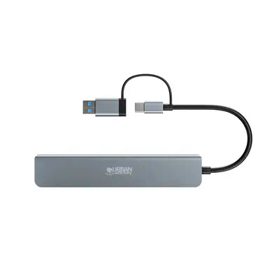 Urban Factory MHC70UF station d'accueil Avec fil USB 3.2 Gen 1 (3.1 Gen 1) Type-A + Type-C Gris - Switchs et Hubs - visuel 2