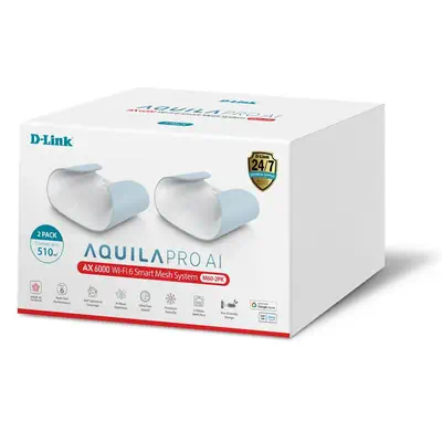 D-Link M60-2 système Wi-Fi maillé Bi-bande (2,4 GHz / 5 GHz) Wi-Fi 6 (802.11ax) Blanc 4 Interne - Borne Wifi - visuel 5