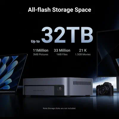 Ugreen DXP480T Plus NAS Bureau Intel® Core™ i5 8 Go DDR5 Gris - UGREEN - Serveur NAS - visuel 4