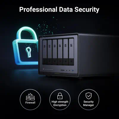 Ugreen DXP6800 Pro NAS Bureau Intel® Core™ i5 8 Go DDR5 Gris, Noir - UGREEN - Serveur NAS - visuel 7