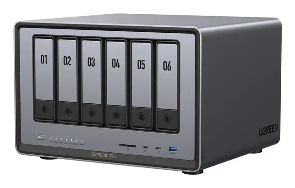 Ugreen DXP6800 Pro NAS Bureau Intel® Core™ i5 8 Go DDR5 Gris, Noir - UGREEN - Serveur NAS - visuel 1