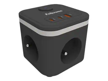 Acheter FELLOWES POWER CUBE TYPE E - NOIR MULTI PRISE Équipé de 3 x prises de courant 230v 1 x port USB-A 18
