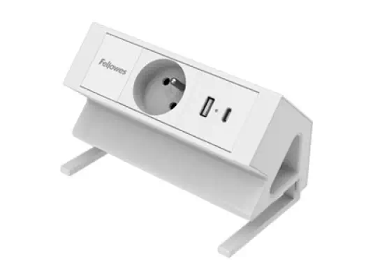 FELLOWES PRISE POUR BUREAU ÉLECTRIQUE TYPE E - BLANC Équipé de 1 x prise de courant 230v 1 x port US - Fellowes - Accessoire Onduleur - visuel 4