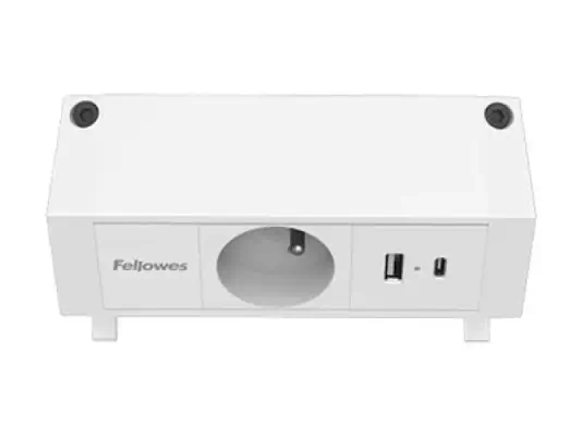 FELLOWES PRISE POUR BUREAU ÉLECTRIQUE TYPE E - BLANC Équipé de 1 x prise de courant 230v 1 x port US - Fellowes - Accessoire Onduleur - visuel 7