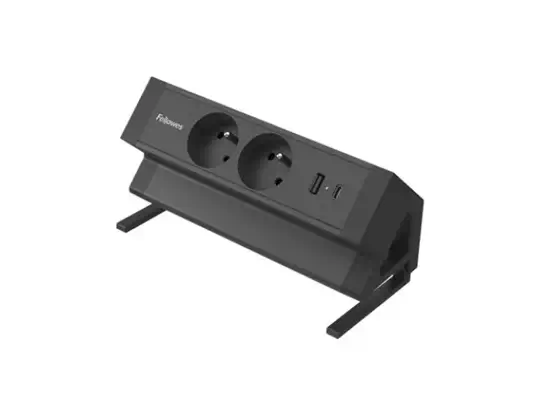 FELLOWES PRISE POUR BUREAU ÉLECTRIQUE TYPE E - NOIR Équipé de 2 x prise de courant 230v 1 x port USB - Fellowes - Accessoire Onduleur - visuel 5