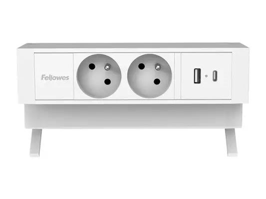FELLOWES PRISE POUR BUREAU ÉLECTRIQUE TYPE E - BLANC Équipé de 2 x prise de courant 230v 1 x port US - Fellowes - Accessoire Onduleur - visuel 7