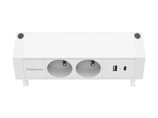 FELLOWES PRISE POUR BUREAU ÉLECTRIQUE TYPE E - BLANC Équipé de 2 x prise de courant 230v 1 x port US - Fellowes - Accessoire Onduleur - visuel 3