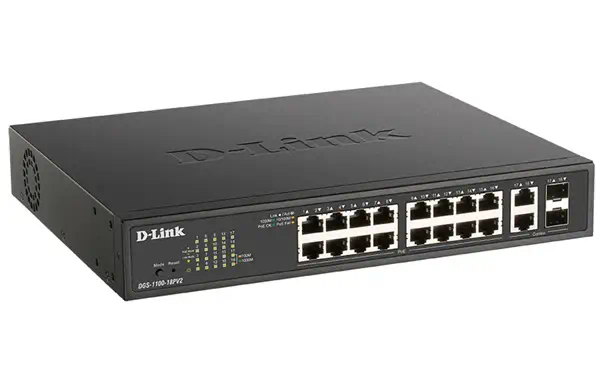 D-Link DGS-1100-18PV2 commutateur réseau Géré L2 Gigabit Ethernet (10/100/1000) Connexion Ethernet,  - Routeur - visuel 2