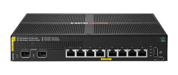 Aruba Networking CX 6000 8p 10M/100M/1G Class4 PoE 2p SFP 1G 67W Switch - HP - Switchs et Hubs - visuel 1