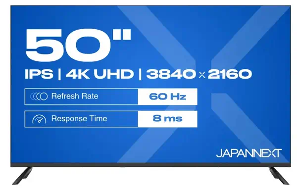 JAPANNEXT JN-IPS500UHD60F écran plat de PC 127 cm (50") 3840 x 2160 pixels 4K Ultra HD Noir - Affichage dynamique - visuel 4