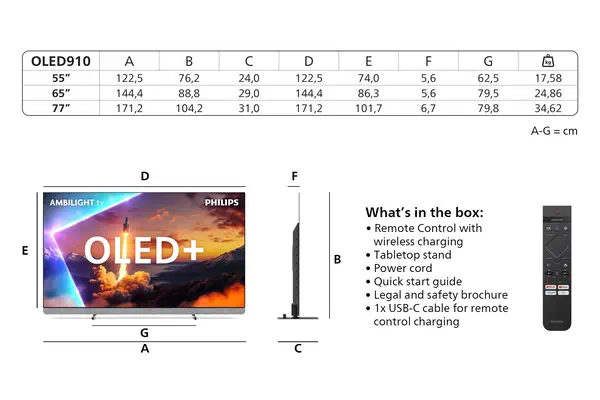 Philips 55OLED910/12 TV 139,7 cm (55") 4K Ultra HD Smart TV Wifi Métallique - Ecran TV - visuel 3
