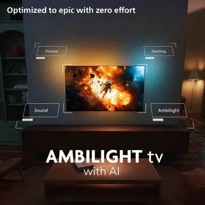 Philips 65OLED910/12 TV 165,1 cm (65") 4K Ultra HD Smart TV Wifi Métallique - Ecran TV - visuel 5