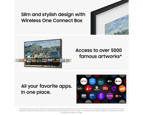 Meilleur prix Ecran TV The Frame SAMTQ85LS03HW - Découvrez les œuvres dart que vous aimez, il suffit de demander