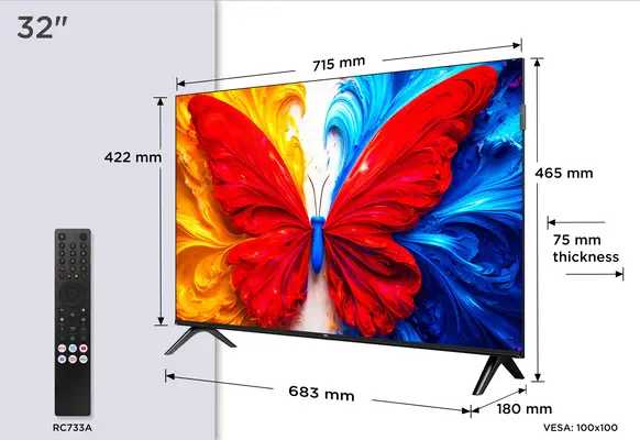 TCL S5L 32S5L TV 81,3 cm (32") Full HD Smart TV Wifi Noir 300 cd/m² - Ecran TV - visuel 4