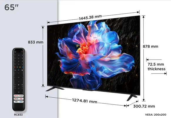 TCL 65P69K TV 165,1 cm (65") 4K Ultra HD Smart TV Wifi Noir - Ecran TV - visuel 4