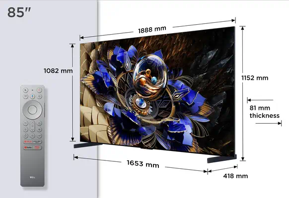 TCL 85X11K TV 2,16 m (85") 4K Ultra HD Smart TV Wifi Noir 6500 cd/m² - Ecran TV - visuel 4