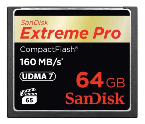 SanDisk 64GB Extreme Pro CF 160MB/s 64 Go CompactFlash - Sandisk - Carte Mémoire - visuel 1