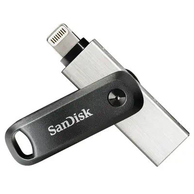 SanDisk 00183588 lecteur USB flash 128 Go USB Type-A / Lightning 3.2 Gen 1 (3.1 Gen 1) Noir, Argent - Sandisk - Adaptateur stockage - visuel 1