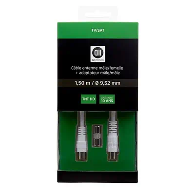 D2 Diffusion D2COAX150 câble coaxial 1,5 m PAL 9.52 mm Blanc - Connectique - visuel 2