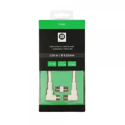 D2 Diffusion D2COAX150COUD2 câble coaxial 1,5 m 9.52 mm Blanc - Connectique - visuel 1