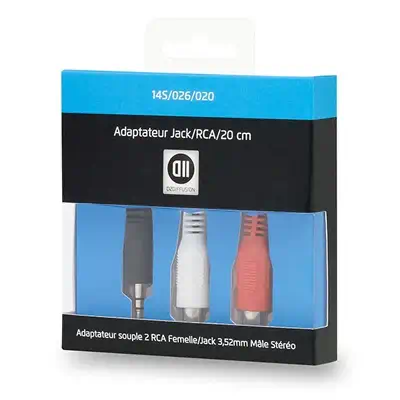 D2 Diffusion D2JKRCAF020 câble audio 0,2 m 3,5mm 2 x RCA Noir - Connectique - visuel 1