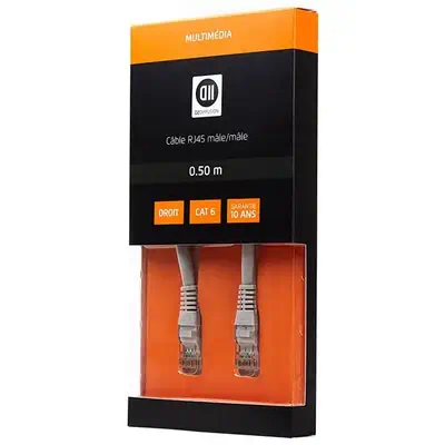 D2 Diffusion D2RJ45D050 câble de réseau Gris 0,5 m Cat6 - Connectique - visuel 1