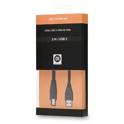 D2 Diffusion D2USBAB300 câble USB USB 2.0 3 m USB A USB B 0,48 Gbit/s Noir - Connectique - visuel 2