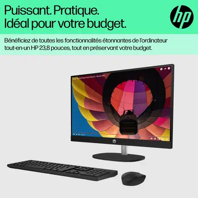 HP 24-cr0034nf AMD Ryzen™ 5 7520U 60,5 cm (23.8") 1920 x 1080 pixels PC All-in-One 8 Go LPDDR5-SDRAM - Ordinateur de bureau - visuel 7