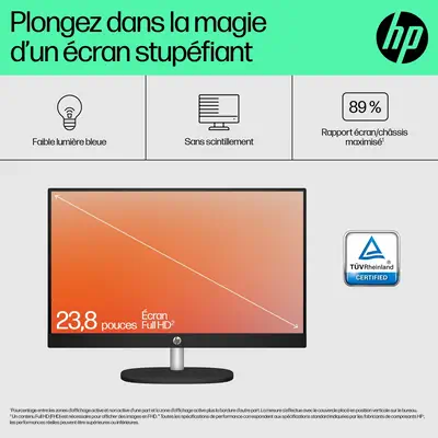 HP 24-cr0074nf AMD Ryzen™ 5 7520U 60,5 cm (23.8") 1920 x 1080 pixels PC All-in-One 16 Go LPDDR5-SDRA - Ordinateur de bureau - visuel 6