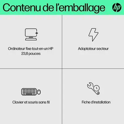HP 24-cr0074nf AMD Ryzen™ 5 7520U 60,5 cm (23.8") 1920 x 1080 pixels PC All-in-One 16 Go LPDDR5-SDRA - Ordinateur de bureau - visuel 5