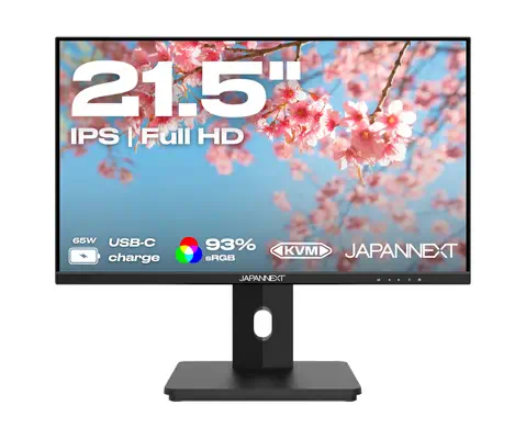JAPANNEXT JN-I215FLFHSP-C65W écran plat de PC 54,6 cm (21.5") 1920 x 1080 pixels Full HD LCD Noir - Ecran Ordinateur - visuel 1