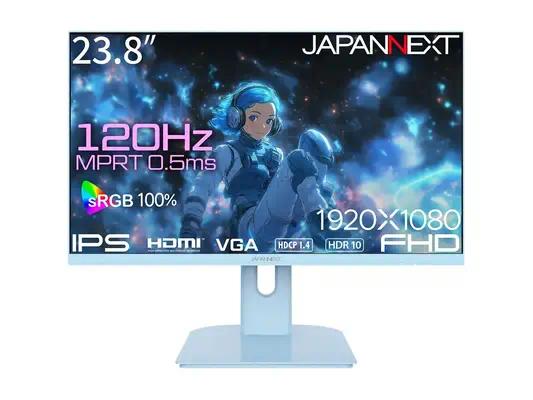 JAPANNEXT JN-IPS238G120F-BB 23.8p Gaming Monitor FHD 120Hz IPS 300cd/m2 1200:1 HDMI VGA Blue - Ecran Ordinateur - visuel 6
