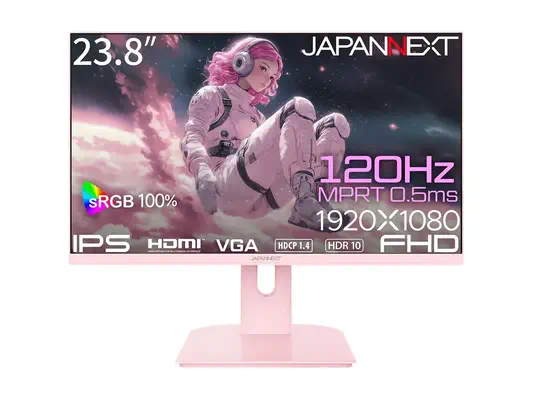 JAPANNEXT JN-IPS238G120F-PK 23.8p Gaming Monitor FHD 120Hz IPS 300cd/m2 1200:1 HDMI VGA Pink - Ecran Ordinateur - visuel 4