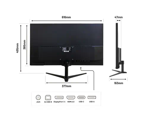 JAPANNEXT JN-IPS27WQHDR-C65W écran plat de PC 68,6 cm (27") 2560 x 1440 pixels Wide Quad HD LCD Noir - Ecran Ordinateur - visuel 7