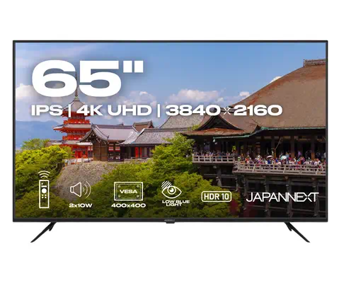 JAPANNEXT JN-IPS650UHD60F écran plat de PC 165,1 cm (65") 3840 x 2160 pixels 4K Ultra HD LCD Noir - Affichage dynamique - visuel 2