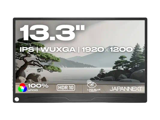 JAPANNEXT JN-MD-IPS133WUXGAR - Ecran 13.3p WUXGA 1920x1200 60Hz - IPS - 300 cd/m2 - 800:1 - HDR - HD - Ecran Ordinateur - visuel 2